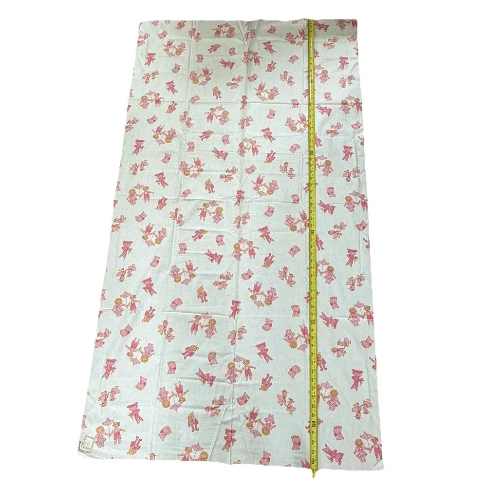 VTG Fabric Raggedy Ann‎ Andy Humpty Dumpty Scary Bunny Mother Goose Pink  65x36